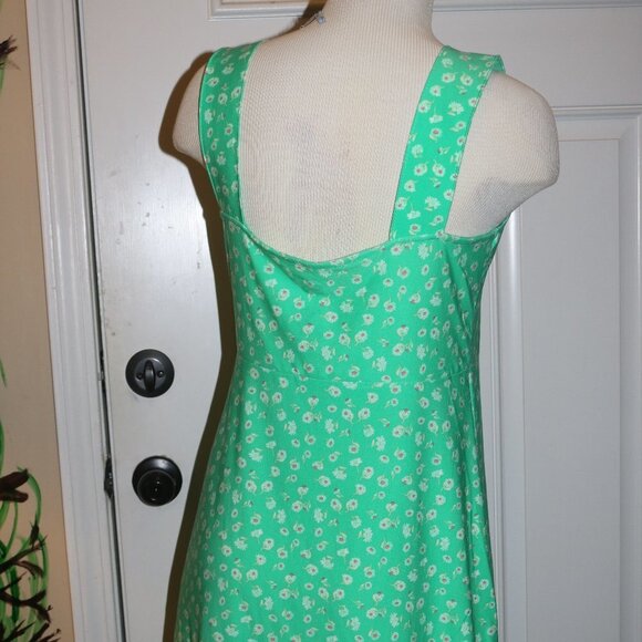Sonoma SO cute green floral sundress size large NWT around knee length - Picture 4 of 8
